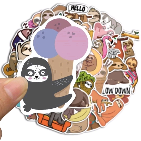 🍉5 for $25* Laptop Sloth Stickers - Picture 2 of 7